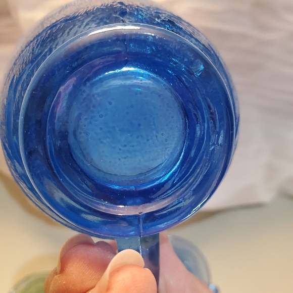 Indiana Glass Pebble Leaf Cups Set 6 Blue Yellow Green Pink SPRING - Picture 13 of 16